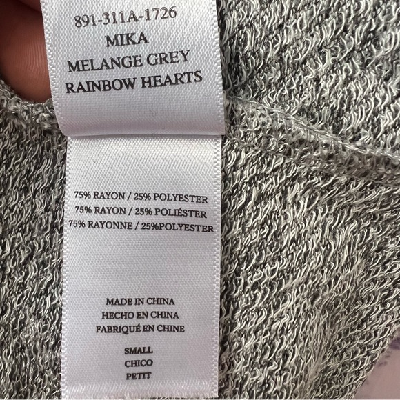 Rails Mika Heart Embroidery Sweatshirt size Small Gray - Picture 7 of 10